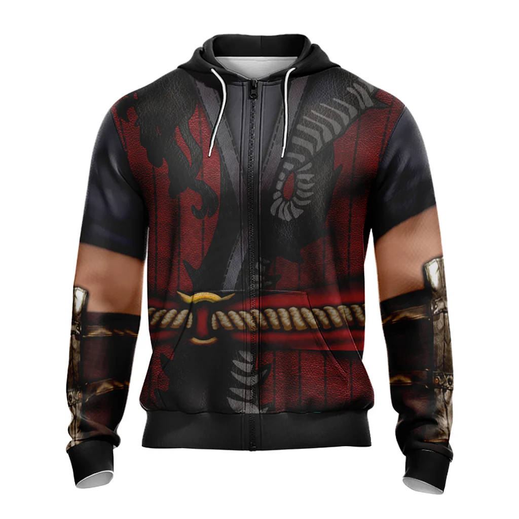 Mortal Kombat Liu Kang Cosplay Unisex 3D T-shirt Zip Hoodie - Image 5